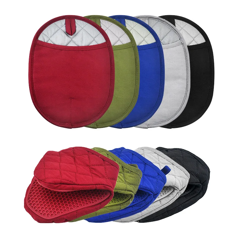Food Safe Flexible Heat Resistant Silicone Oven Mitt Non-Slip Oven Gloves with Quilted Liner for Kitchen Baking Barb
