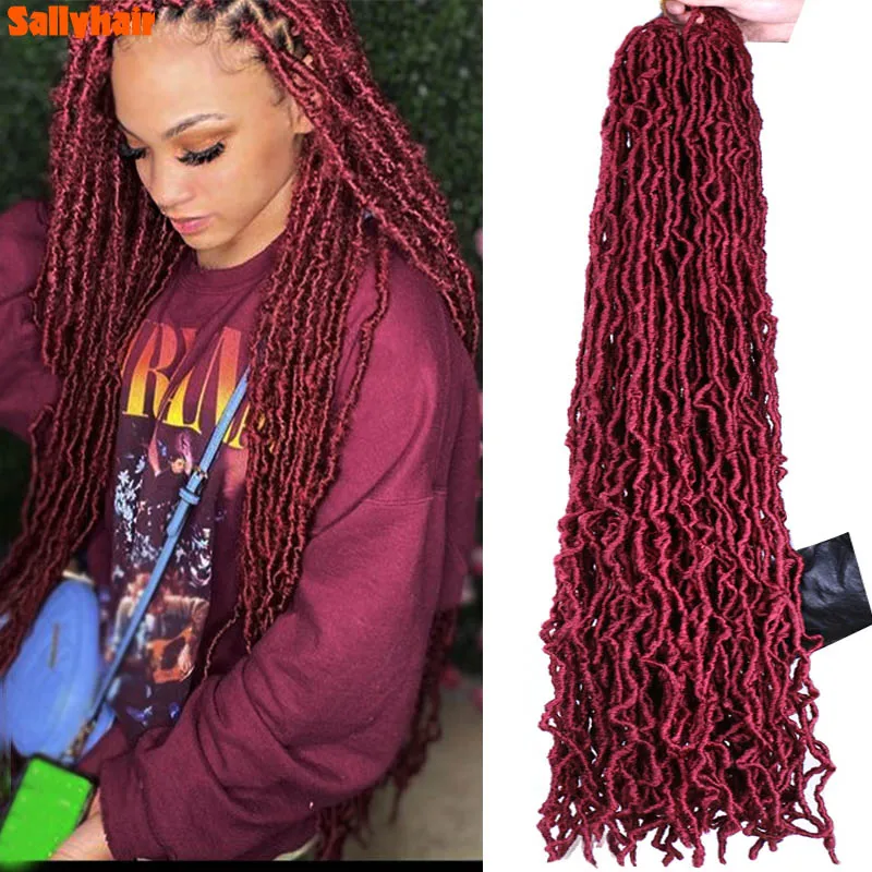 

Sallyhair Synthetic Goddess Faux Locks 36Inches Long Dreadlocks Soft Curly Hair Extensions Natural Hair African Braiding Hair