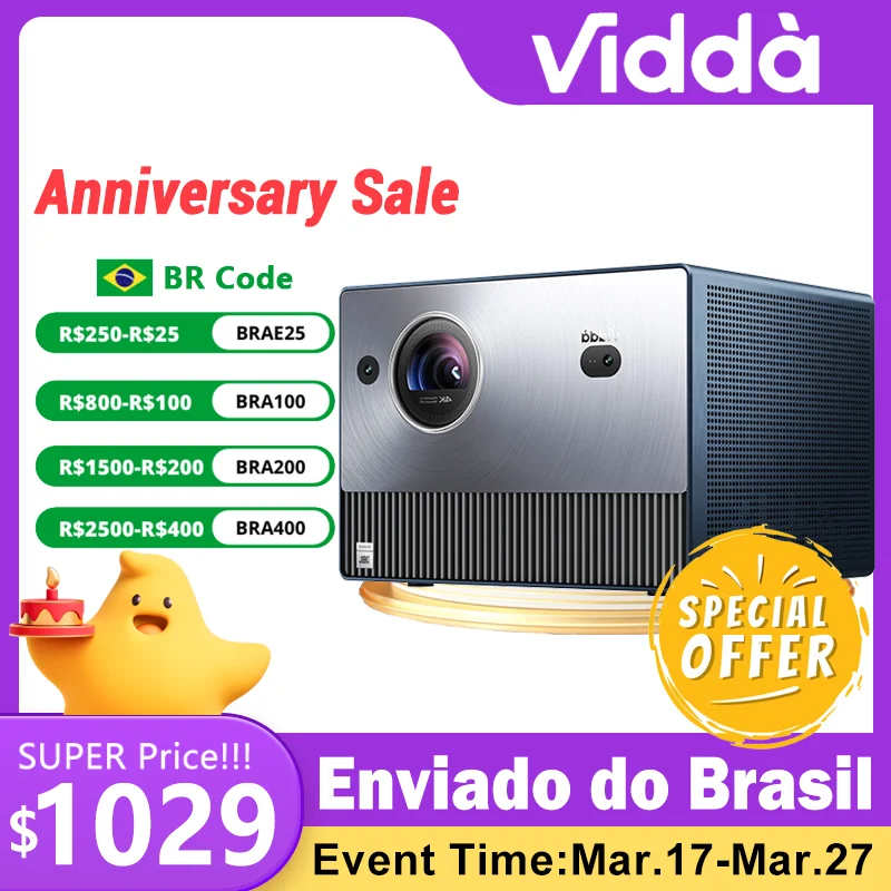 Vidda C1S 4K 트리플 레이저 3D 프로젝터, MEMC HDR, 3840x2160 비디오 비머, 240Hz 1600Ansi 루멘 프로젝터, 홈 시네마