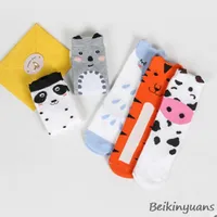 Children spring autumn period boy socks cotton sock baby girl floor socks kid students cartoon socks knee high leg warm 1