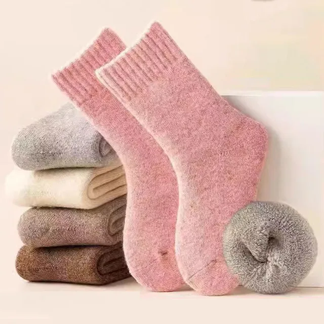 Hiver 30% laine cachemire chaud fourrure enfants chaussette Chic couleur unie mollet chaussette pour enfants épaissir polaire laine automne bas chauds 1