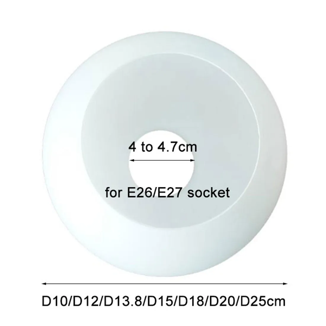 Glass Lamp Shade D4cm D3cm Opening E27 E14 Milky Glass Replacement Part for Chandelier