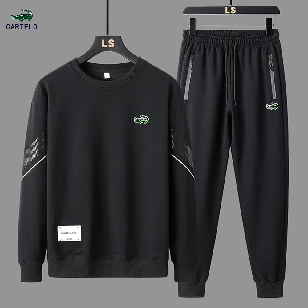 2024 New Spring Trakcksuit Men Embroidery Long Sleeve Mens Two Piece Sweatshirt+Pants Set Sports Casual Fashion Men Set 5XL 2024 fashion and leisure spring and autumn men s polyester set football sports set loose running clothing hot selling men s clot