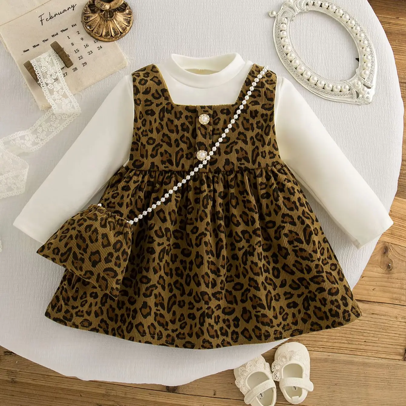 Newborn Girls Animal Print Dress 1
