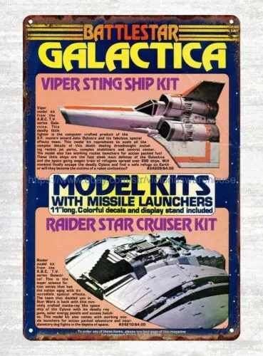 Ретро-игрушка Viper & Cylon Raider модели 1979 металлический жестяной знак Настенный декор