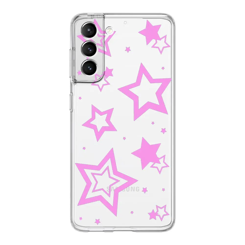 Soft Silicone Clear Phone Case with Stylish Stars Pattern