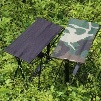 Portable Folding Stool Lightweight Compact Camping Trip Outdoor Hiking Fishing Picnic Oxford Cloth Support With Tote Bag 330 Lbs
