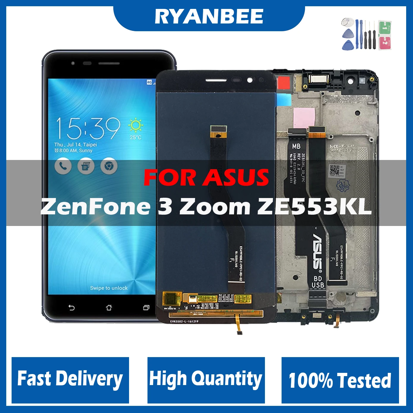 

Оригинальный ЖК-дисплей Amoled для Asus ZenFone 3 Zoom ZE553KL ZE553 Z01HDA, ЖК-дисплей с сенсорным экраном и дигитайзером в сборе с рамкой