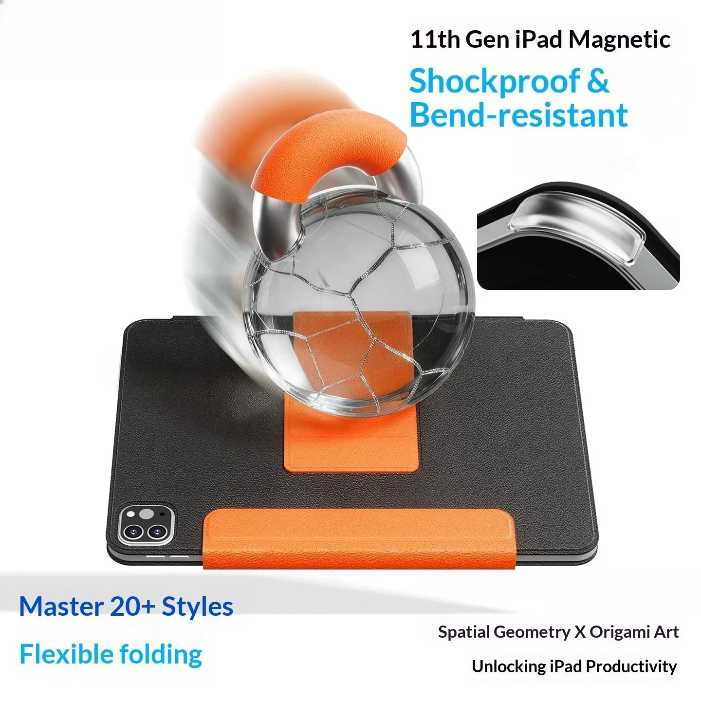 RBP Color Block Magnetic Floating iPad Case with Support Cover
