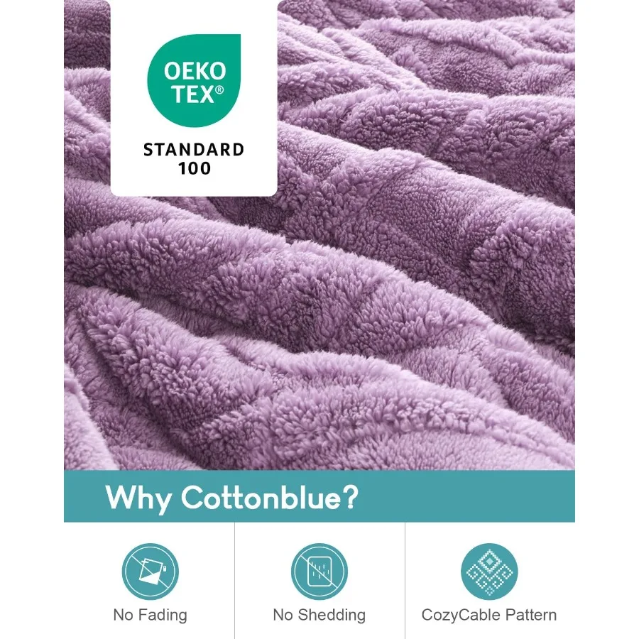 Jacquard Weighted Blanket 15 lbs for Adults Queen Twin Full Size Fuzzy Sherpa Fleece Weighted Throw Blankets 60x80 in for Relax