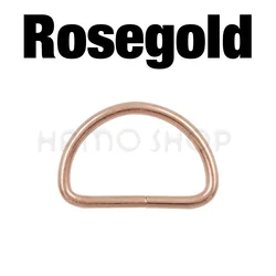 Versatile Metal D Ring Adjustable Buckle Clasp for Straps and DIY Crafts (Rose Gold)