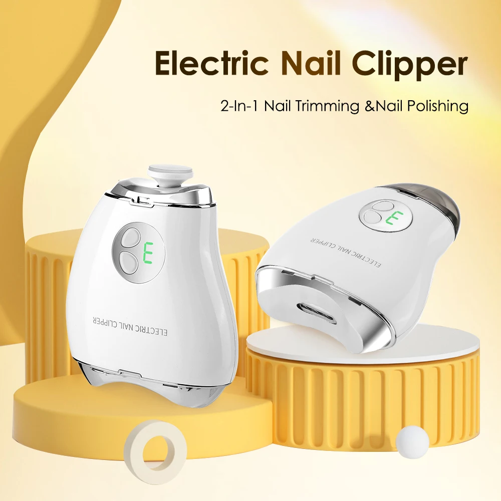 2in1 Electric Nail Grinding Polishing Toes Trimmer Manicure For Adult Baby Automatic Nails Clippers Grinder Finger Trimming Tool