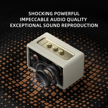 Mlove A200 Portable Bluetooth Speaker wireless bluetooth 5.3 speaker 24-Hour Play time, Elegant Retro Bluetooth Speaker 2