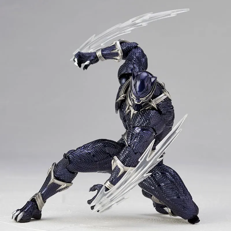 블랙 팬더 Revoltech 야마구치 피규어 블랙 팬더 왕 Wakanda 액션 피규어 장난감 모델 컬렉션 인형 생일 선물