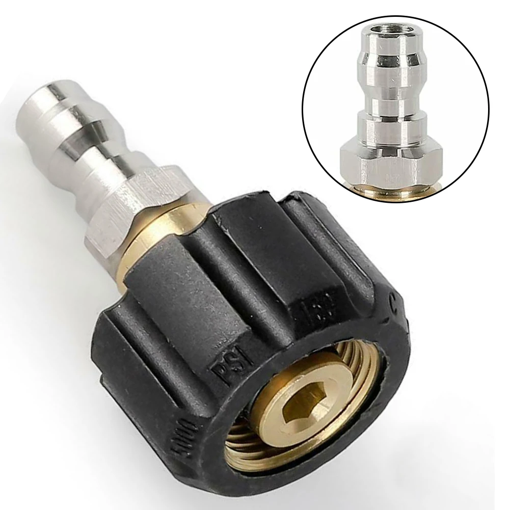

Pressure Washer Hose Connector Converter Power Washer Outlet Adapter 1/4 Inch M22 For Foam Lance Pro High Pressure Washer Hose