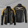 New motorcycle style leather jacket Moto Guzzi color stand collar leather jacket spring and autumn style without velvet jacket 1
