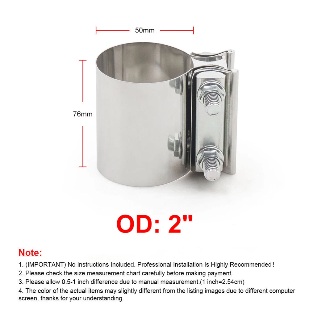 

Car Stainless Steel Exhaust Tube Pipe Connector Joiner Sleeve Clamp Connector Exhaust Tube Pipe Connector