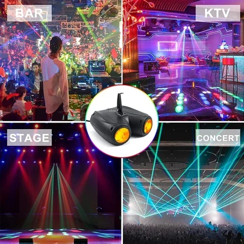 

Double Head Disco Lamp LED Spotlight Colorful DJ Party Light Projector Stage Effect For Home Entertainment Wedding Xmas Lighting
