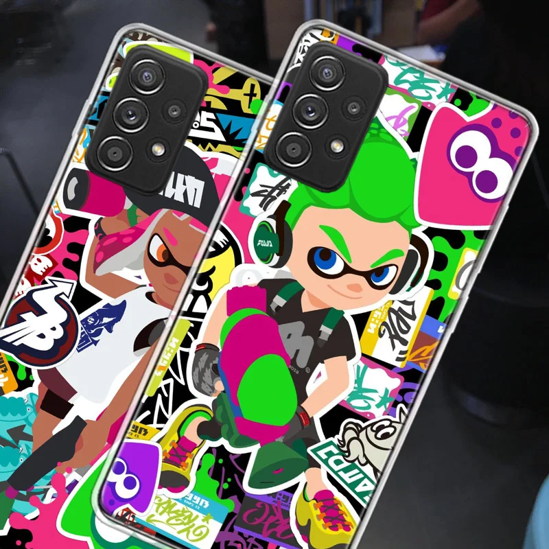 게임 S-스플래툰즈 폰 케이스 삼성 A54 A57 A37 A17 A14 A15 A12 A24 A34 A55 A35 A25 A52S A07 A05S A04S A22 A32 A72 갤럭시 노