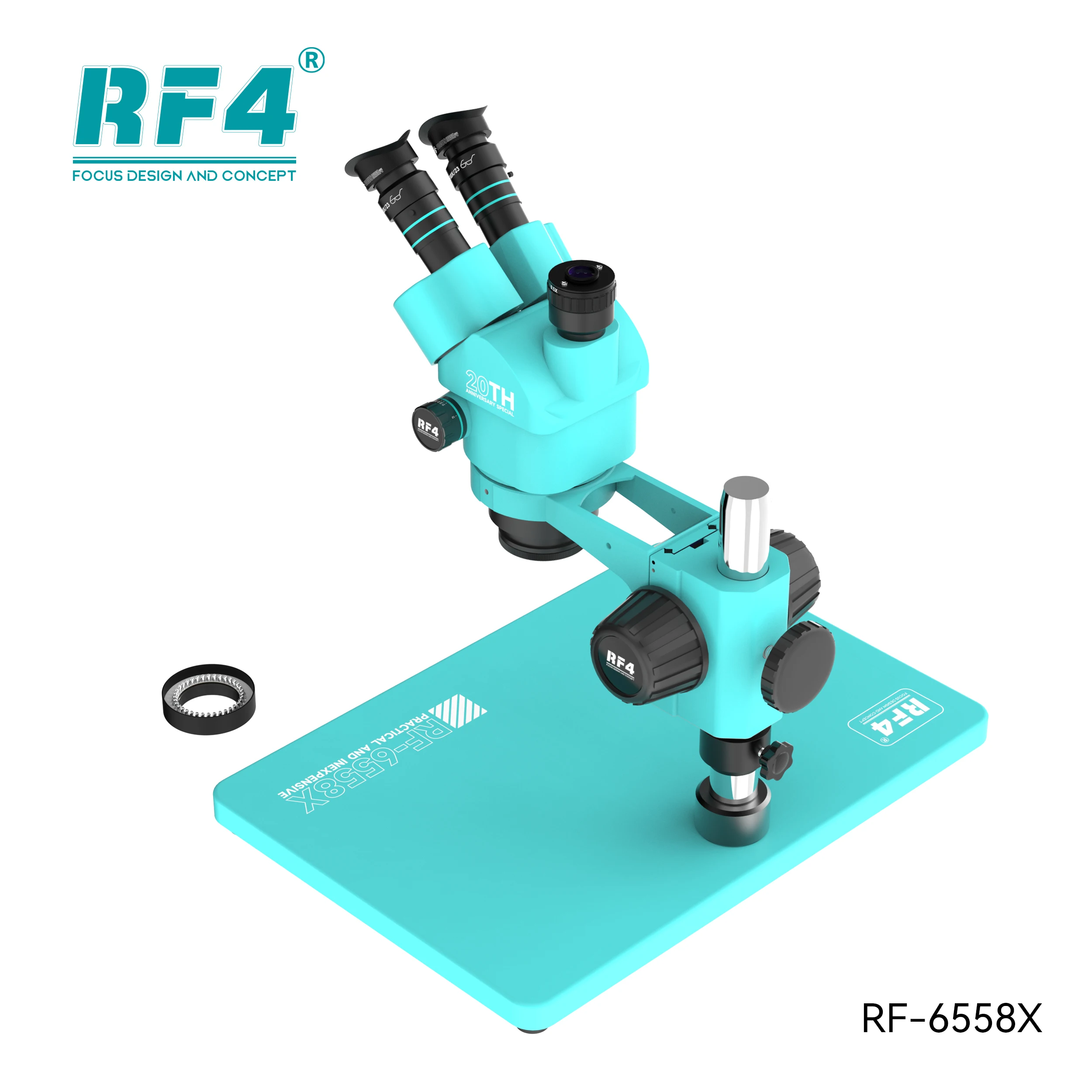 RF-6558X Triocular Stereo Microscope 6.5-58x Super-large Field Of