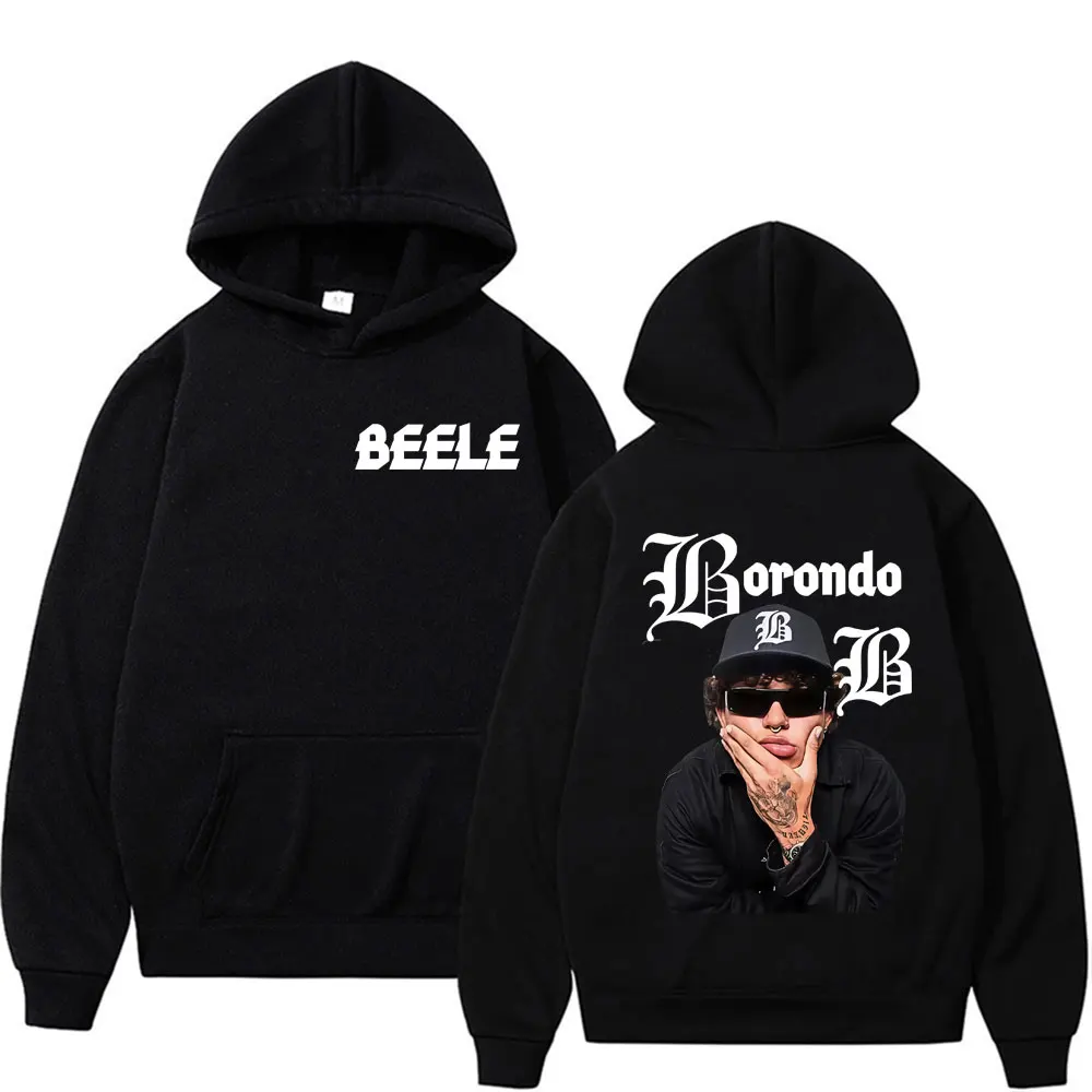 Sudadera con capucha con Logo del álbum Beele Borondo de rapero de invierno para hombre, sudadera cálida de algodón Retro de Hip-hop, abrigo informal holgado, 2026