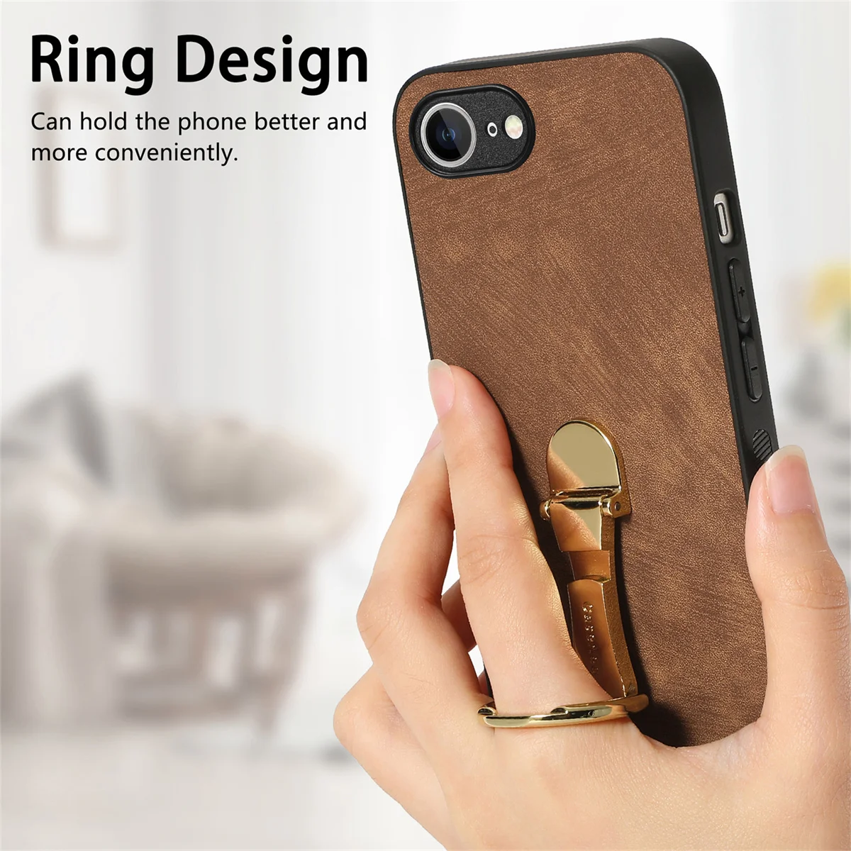 Ring Design Case with Built-in 360° Rotatable Finger Ring - Protective Phone Cover