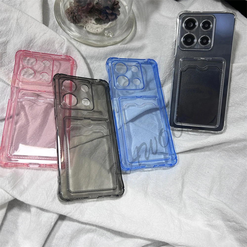 Transparent Card Slot Holder Wallet Slim Soft TPU Case Cover