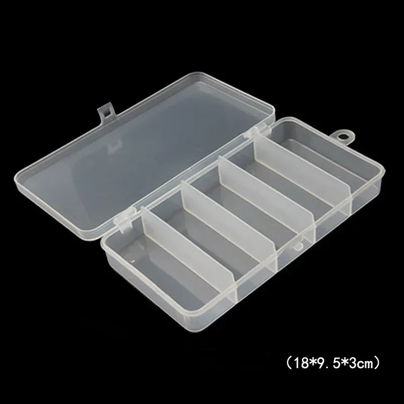 

5 Grid Rectangular Storage Box Plastic Transparent Box Lure Fishing Gear Classification Small Hardware Tools Arrangement