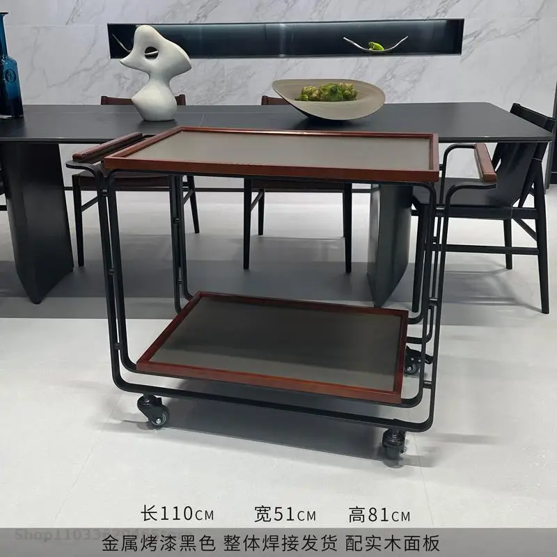 Hand-pushed Two-storey Service Car Hotel Multi-functional Cart High-grade Wine Car Super Quiet Wheel Cake Fruit Tray