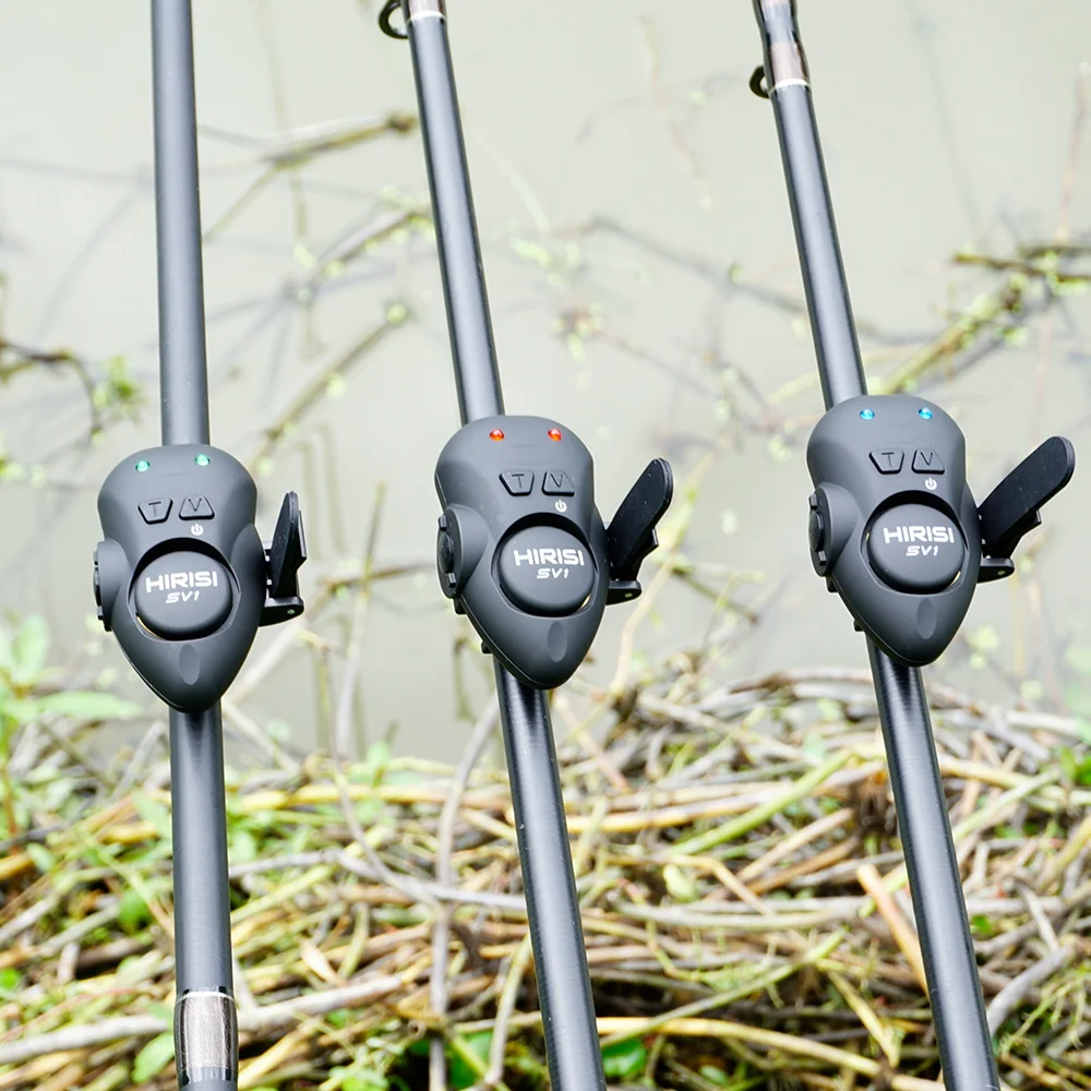 Set d'alarme de touche Hirisi SV1 avec étui portable - Indicateur lumineux pour pêche à la carpe et appâts