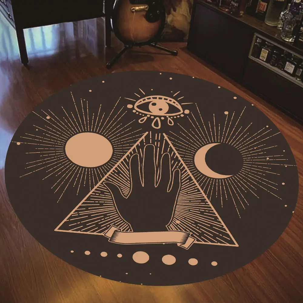 

Mandala Round Carpet Bedroom Living Room Carpet Witchcraft Bohe Non-slip Bathroom Floor Carpet Children's Room Floor Mat Carpet
