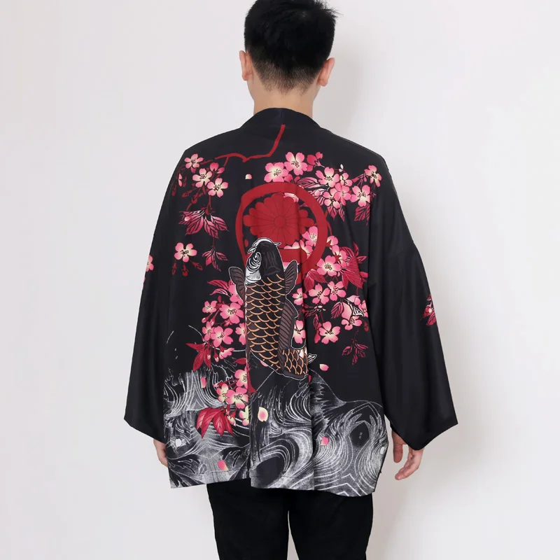 Japanese Kimono Samurai Kimono Man Cartoon Print Shirt Clothing Harajuku Cardigan For Men Women japanese kimono japanese kimono cardigan japanese kimono shirt
