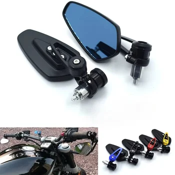 1Pair CNC Aluminum Motorcycle Bar End Rearview Mirrors Anti-Glare Side Mirror For Honda Yamaha Kawasaki Suzuki Motorbike Parts