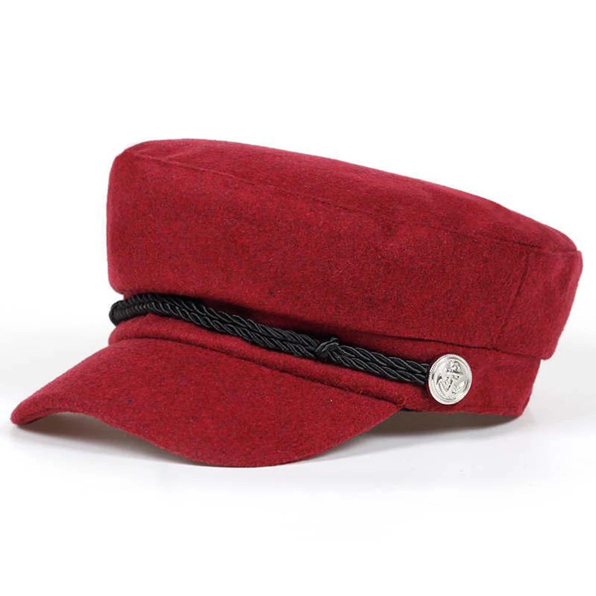 Fashion White Buckle With Rope olid Color Navy hat Spring Autumn Sailor Hats Ladies Beret Caps Men Flat Top Captain Military Cap flat cap sailor hat costume hat