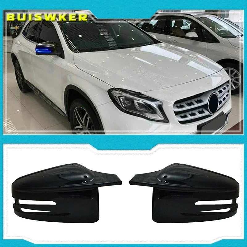 

Боковые зеркальные крышки для Mercedes Benz W176 W246 W212 W204 C117 X156 X204 W221 C218 A B C E S CLA GLA GLK, черные, замена