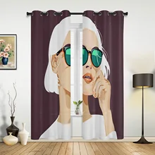  Female Cruel White Window Curtains for Living Room Printed Curtains In The Bedroom Modern Home Decor Drapes 
