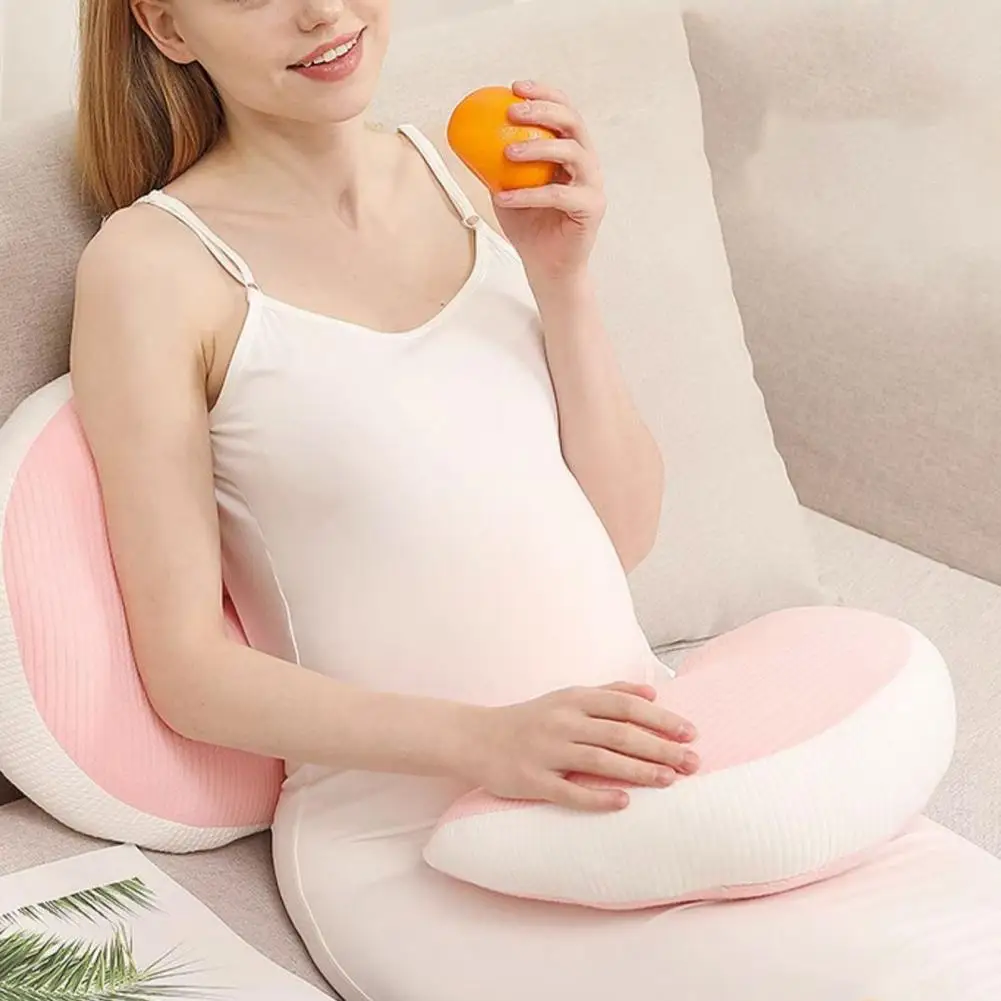 Washable Pregnancy Pillow Comfortable Pregnancy Pillow with Zipper Closure Double-sided Belly Back Support for Women Super Soft