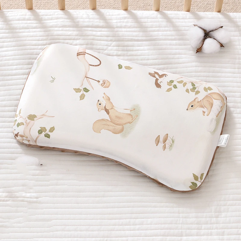Children's Bean Pillow Infant 6 Months 0 to 3 Years Old Kindergarten Rectangular Pure Cotton Comfort Pillow