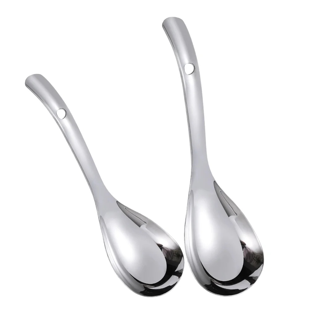 

2pcs Stainless Steel Rice Spoon Portable Rice Spatula Household Rice Paddle Scoop Kitchen Supply
