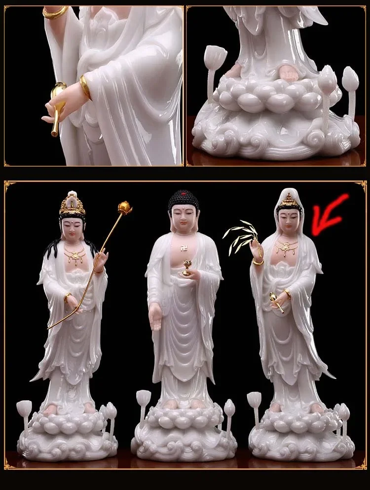 Description Picture 4 of item48cm large high grade Goddess jade Guan yin PUSA Avalokitesvara buddha statue Asia HOME safety protection FENG SHUI Sculpture