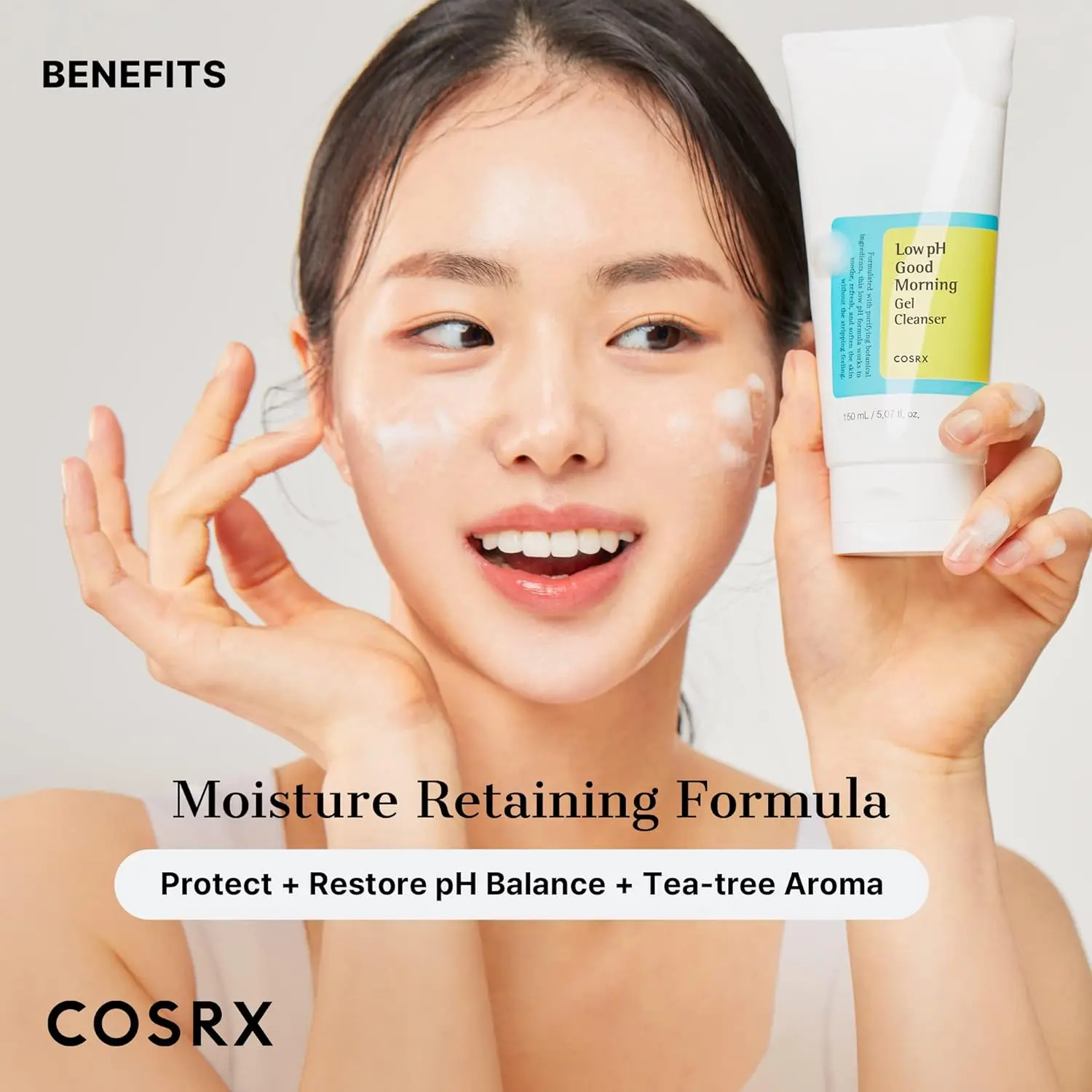 COSRX Low pH Good Morning Gel Face Cleanser BHA Face Wash Daily Mild Cleanser for Sensitive Skin Korean Wash
