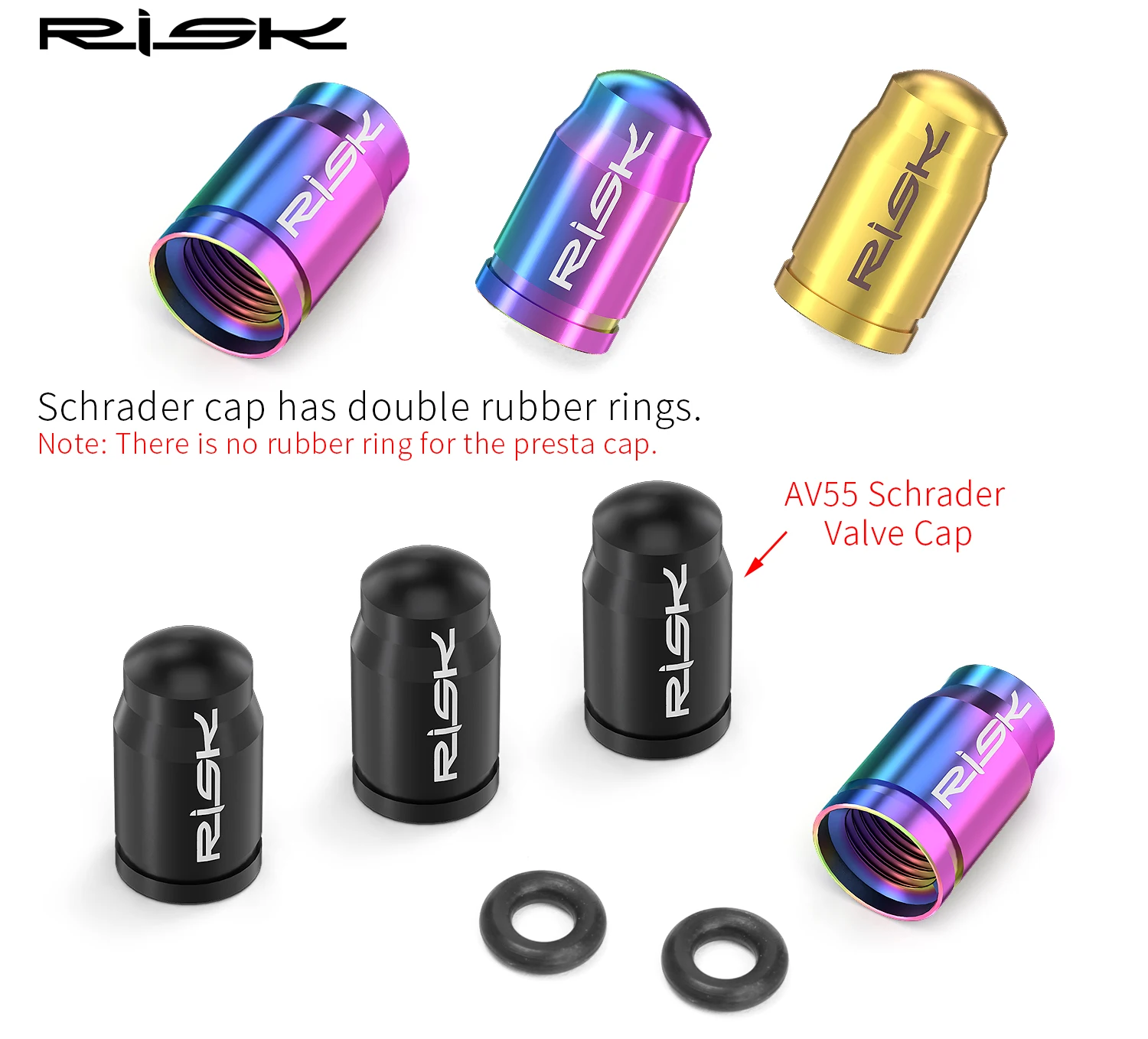 RISK Bicycle Presta Valve Cap Ti Titanium Alloy Road Bike Schrader