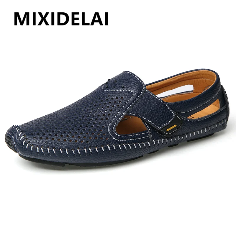 

Fashion Men Shoes Casual Brand Slip-On Summer Designer Loafers Men Moccasins With Holes Breathable Men Driving Shoes Size 38-47