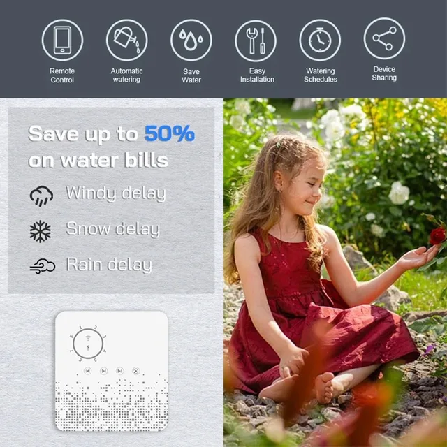 Tuya WiFi Sprinkler Controller Smart 8 Zone Irrigation Timer Automatic Watering Device Compatible with Alexa Google Smart Home 2