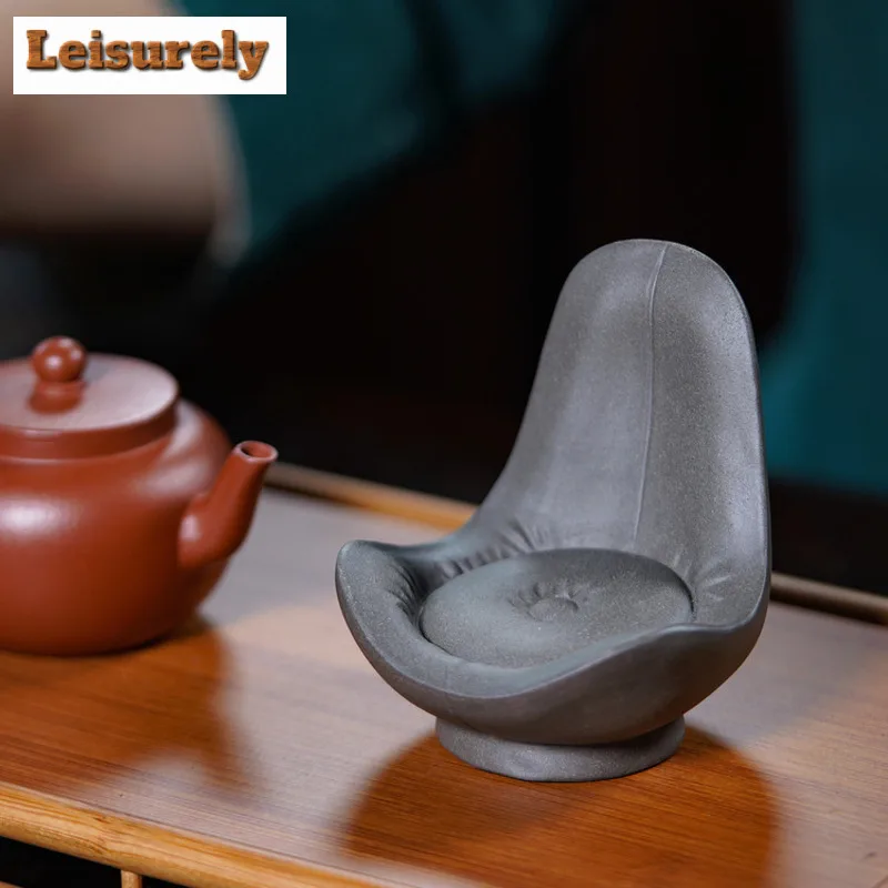 Yixing Zisha Head Handle Chair Tea Pet Boutique Fish Tank Landscaping Tea Figurine Play Toys Tea Statue Ornaments Supplies Gift