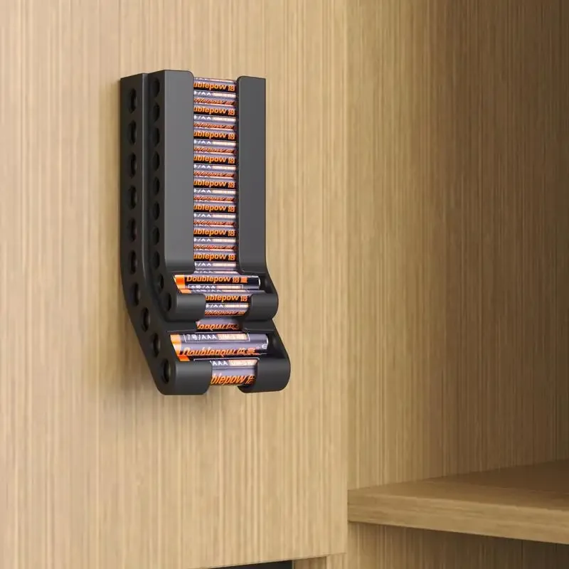 Organizzatore di accumulo di batterie AA e AAA Combo Portabatterie piccolo Supporto da parete Contenitore per dispenser di batterie per batterie 10AAA e 10AA