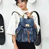 Annmouler Fashion Women Backpacks Large Capacity Daypack Denim Rucksack Drawstring 2022 College Students School Bag For Girls 5