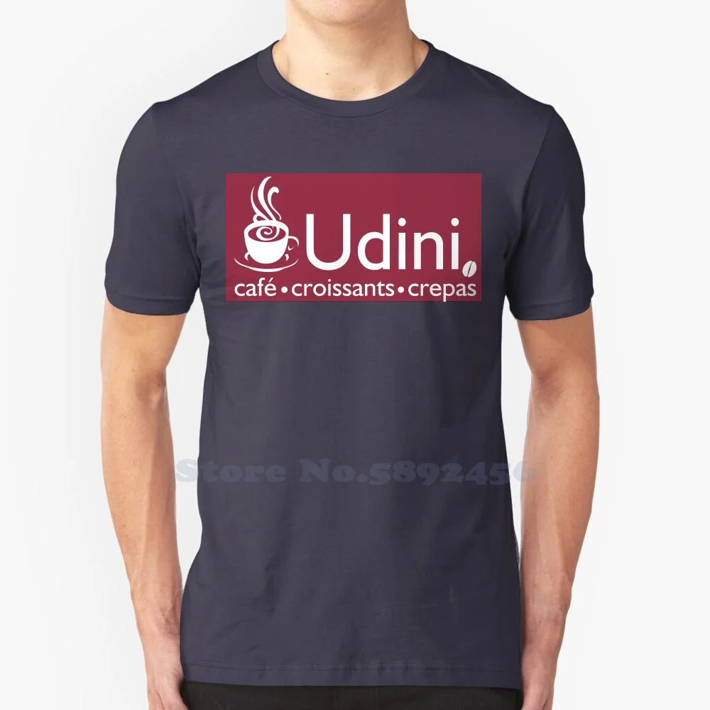 

Повседневная футболка с логотипом Cafe Udini, высококачественные Графические футболки из 100% хлопка