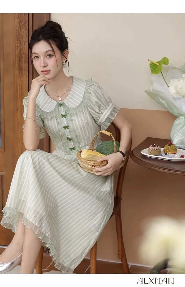 

Temperament Doll Collar Sweet Dress 2023 Y2K Gentle Elegant Lady Streetwear Fashion Skirt
