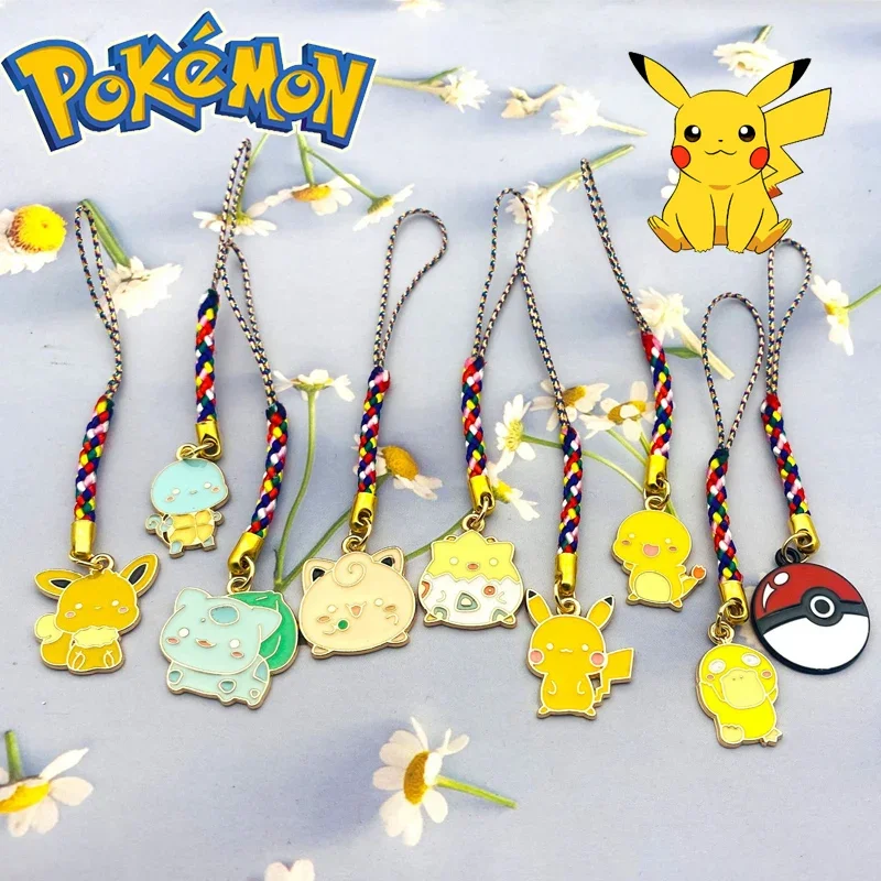 

Pokemon Cartoon Pikachu Charmander Squirtle Keychain Metal Enamel Pendant Cute Psyduck Keychain Bag Accessories Gift for Friends